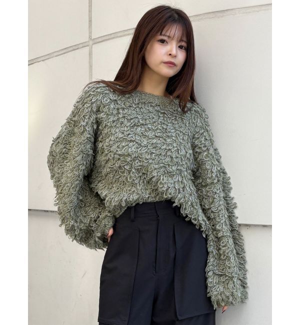 MURUA「ループヤーンボリュームスリーブニット」|ニット・セーター|