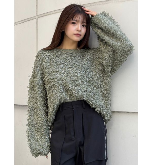 MURUA「ループヤーンボリュームスリーブニット」|ニット・セーター|