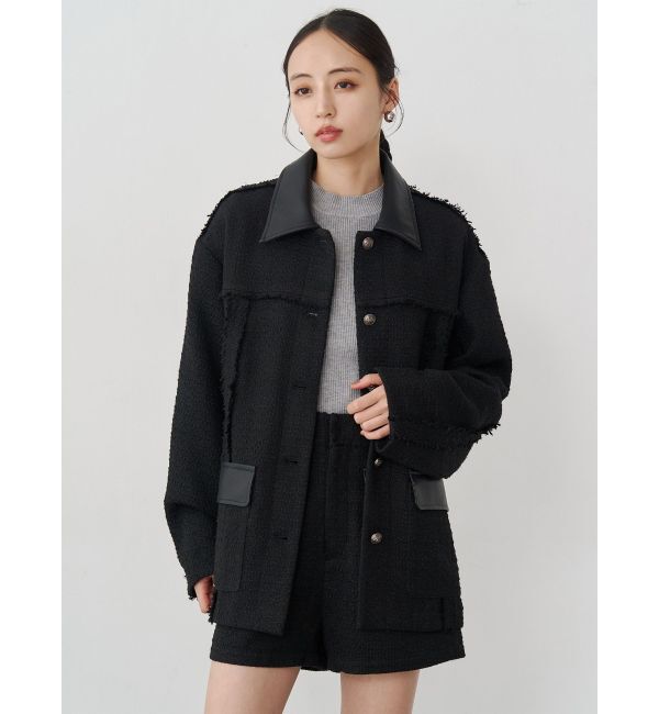 MURUA「ツイードミドルジャケット」|テーラードジャケット|
