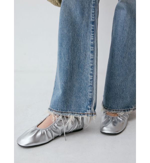 Ungrid「ギャザーフラットシューズ」|その他|シルバー