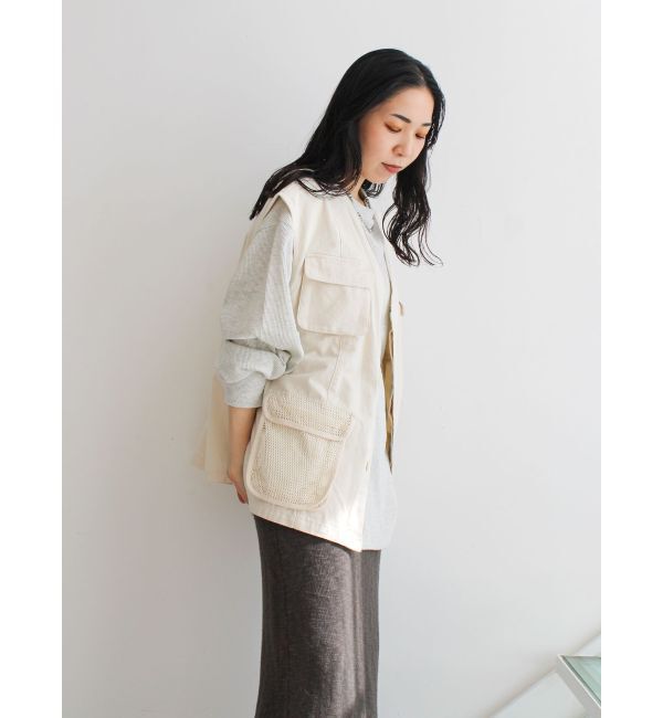 Ungrid「メッシュコンビミリタリーベスト」|ベスト・ジレ|