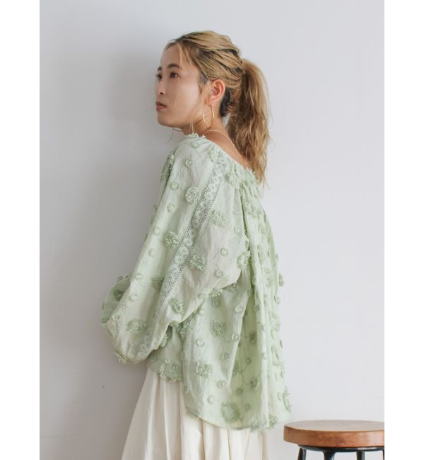 Ungrid「スリーブボリュームジャカードブラウス」|シャツ・ブラウス|