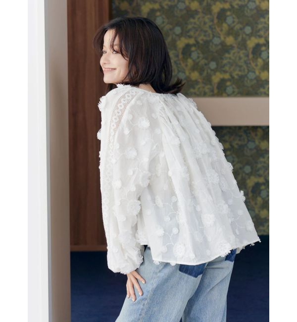 Ungrid「スリーブボリュームジャカードブラウス」|シャツ・ブラウス|