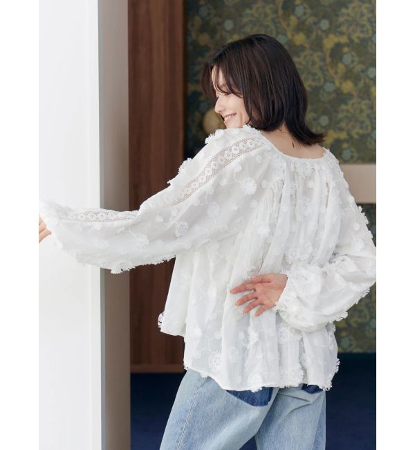 Ungrid「スリーブボリュームジャカードブラウス」|シャツ・ブラウス|