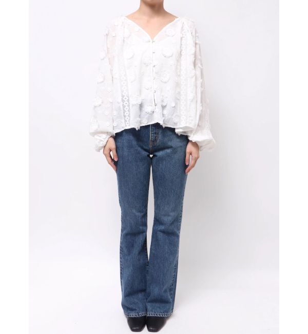 Ungrid「スリーブボリュームジャカードブラウス」|シャツ・ブラウス|