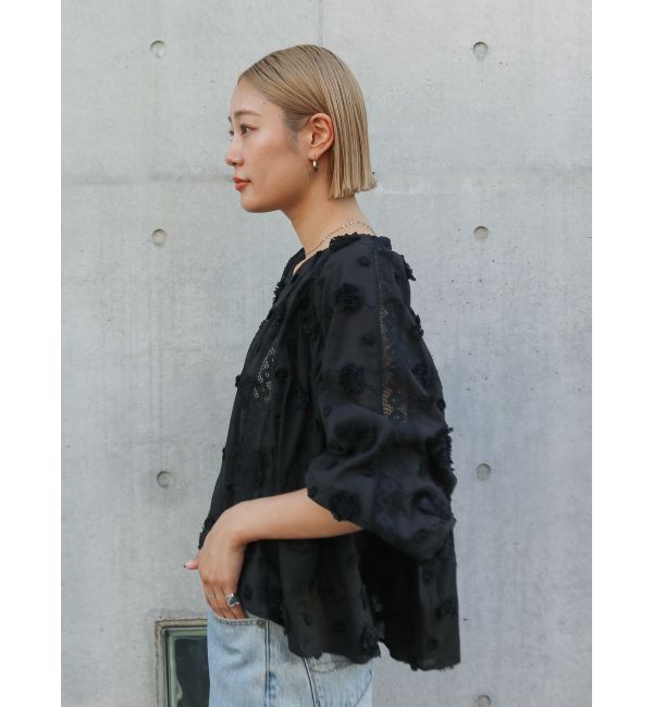 Ungrid「スリーブボリュームジャカードブラウス」|シャツ・ブラウス|