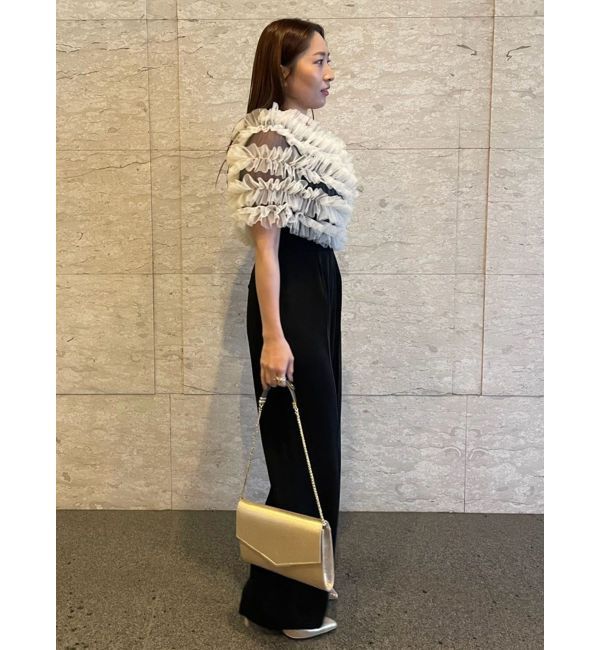 LAGUNAMOON「LADYチュールオフショルパンツドレス」|ドレス|