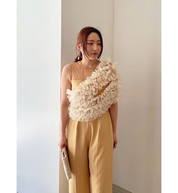 LAGUNAMOON「LADYチュールオフショルパンツドレス」|ドレス|