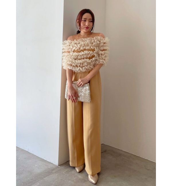 LAGUNAMOON「LADYチュールオフショルパンツドレス」|ドレス|