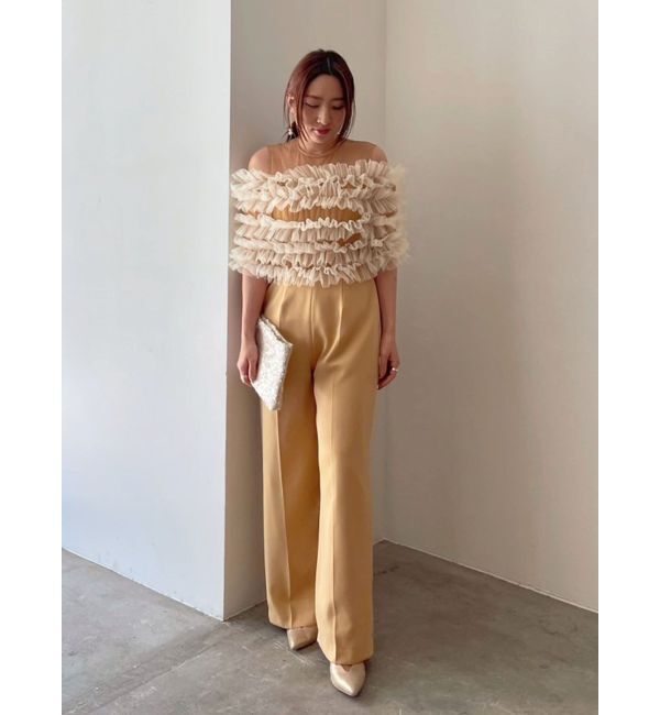 LAGUNAMOON「LADYチュールオフショルパンツドレス」|ドレス|