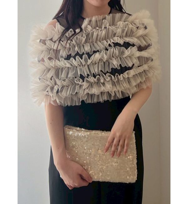 LAGUNAMOON「LADYチュールオフショルパンツドレス」|ドレス|