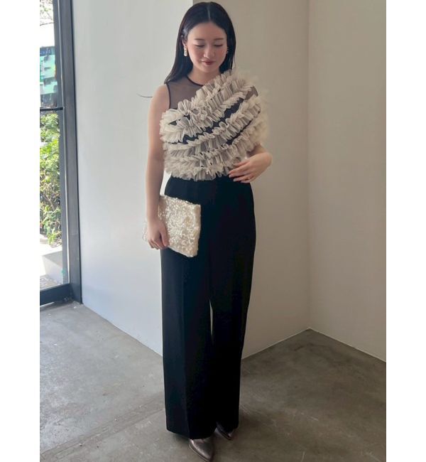 LAGUNAMOON「LADYチュールオフショルパンツドレス」|ドレス|