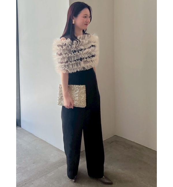 LAGUNAMOON「LADYチュールオフショルパンツドレス」|ドレス|