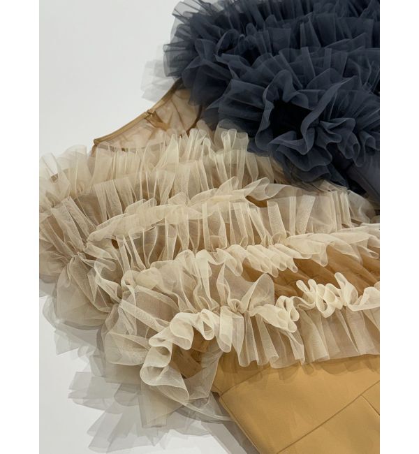 LAGUNAMOON「LADYチュールオフショルパンツドレス」|ドレス|