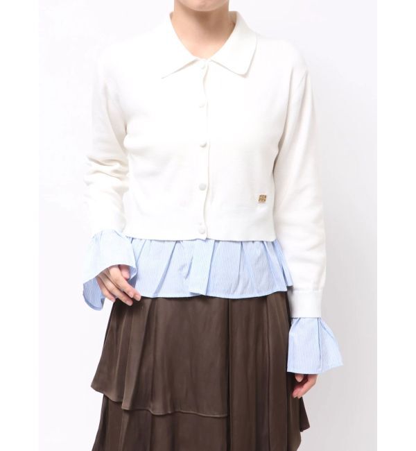 LAGUNAMOON「ペプラムドッキングニットカーディガン」|カーディガン|ミックス