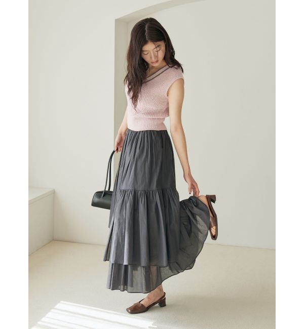 LAGUNAMOON「アシメティアードコットンスカート」|スカート|