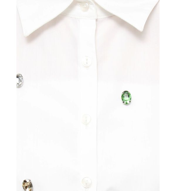 EVRIS「ビジューノースリーブクロップドシャツ」|シャツ・ブラウス|