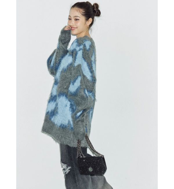 EVRIS「アニマルシャギーオーバーサイズニットトップス」|ニット・セーター|