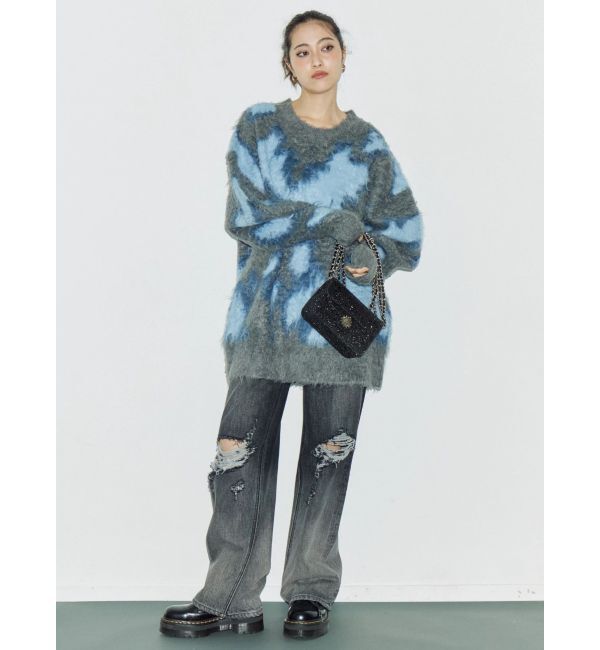 EVRIS「アニマルシャギーオーバーサイズニットトップス」|ニット・セーター|