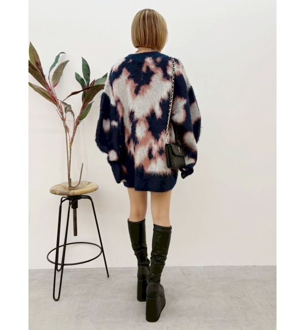 EVRIS「アニマルシャギーオーバーサイズニットトップス」|ニット・セーター|