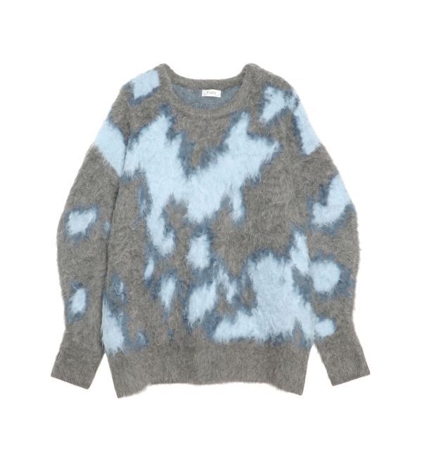 EVRIS「アニマルシャギーオーバーサイズニットトップス」|ニット・セーター|