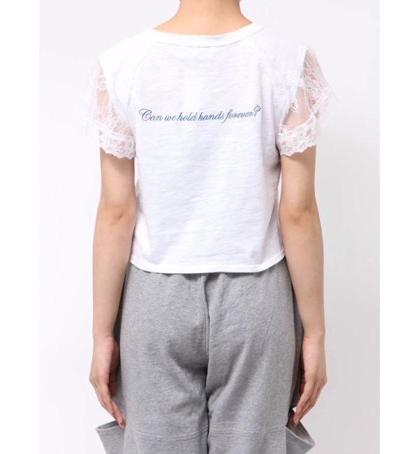 jouetie「【Mickey&Minnie】ILOVEレースリメイクトップス」|Tシャツ・カットソー|