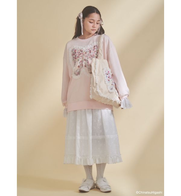 merry jenny「Dream Garden-tulip ribbon lace tote」|トートバッグ|