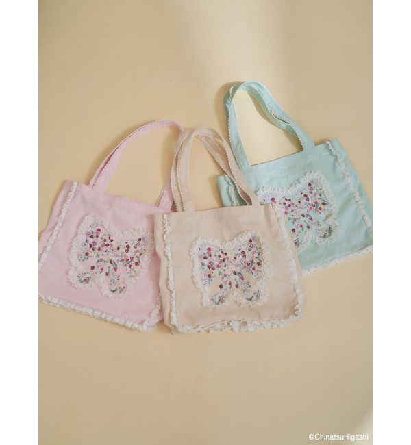 merry jenny「Dream Garden-tulip ribbon lace tote」|トートバッグ|