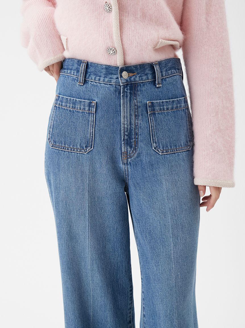 Mila Owen「パッチポケットデザインシガレットデニムパンツ」|デニム|