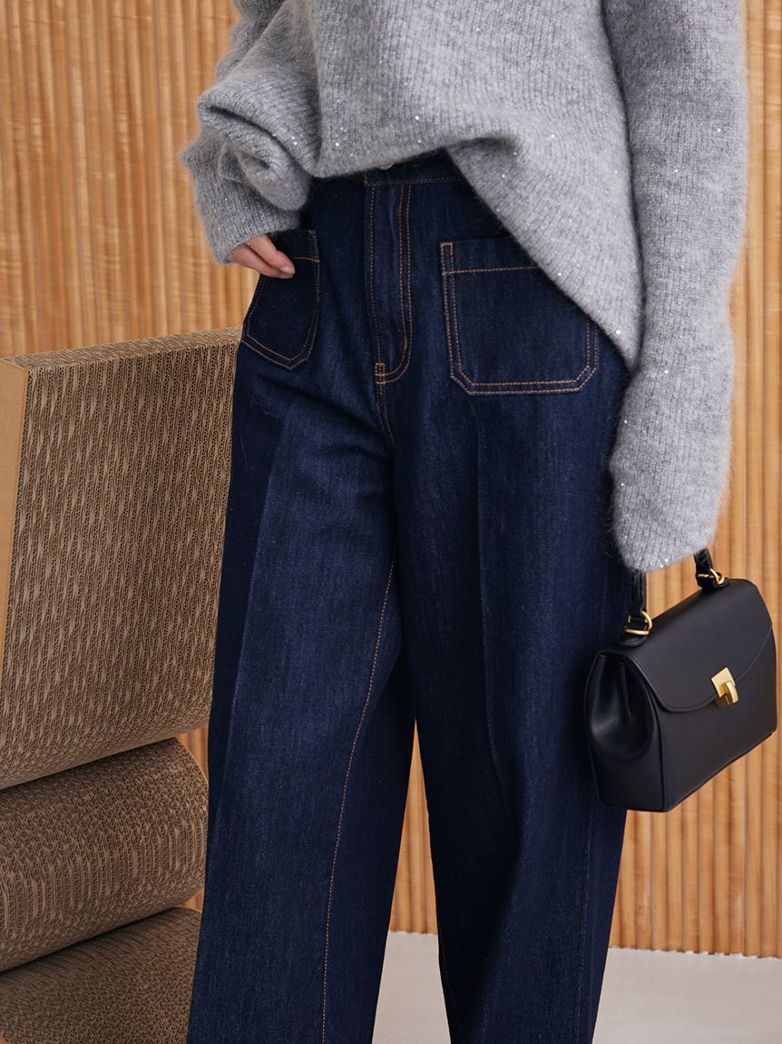 Mila Owen「パッチポケットデザインシガレットデニムパンツ」|デニム|