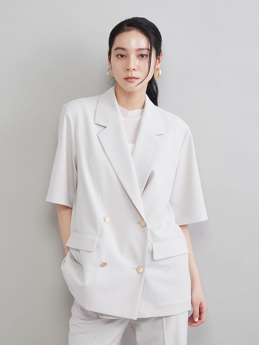 Mila Owen「ＵＶカット金釦ハーフスリーブジャケット」|テーラードジャケット|IVR