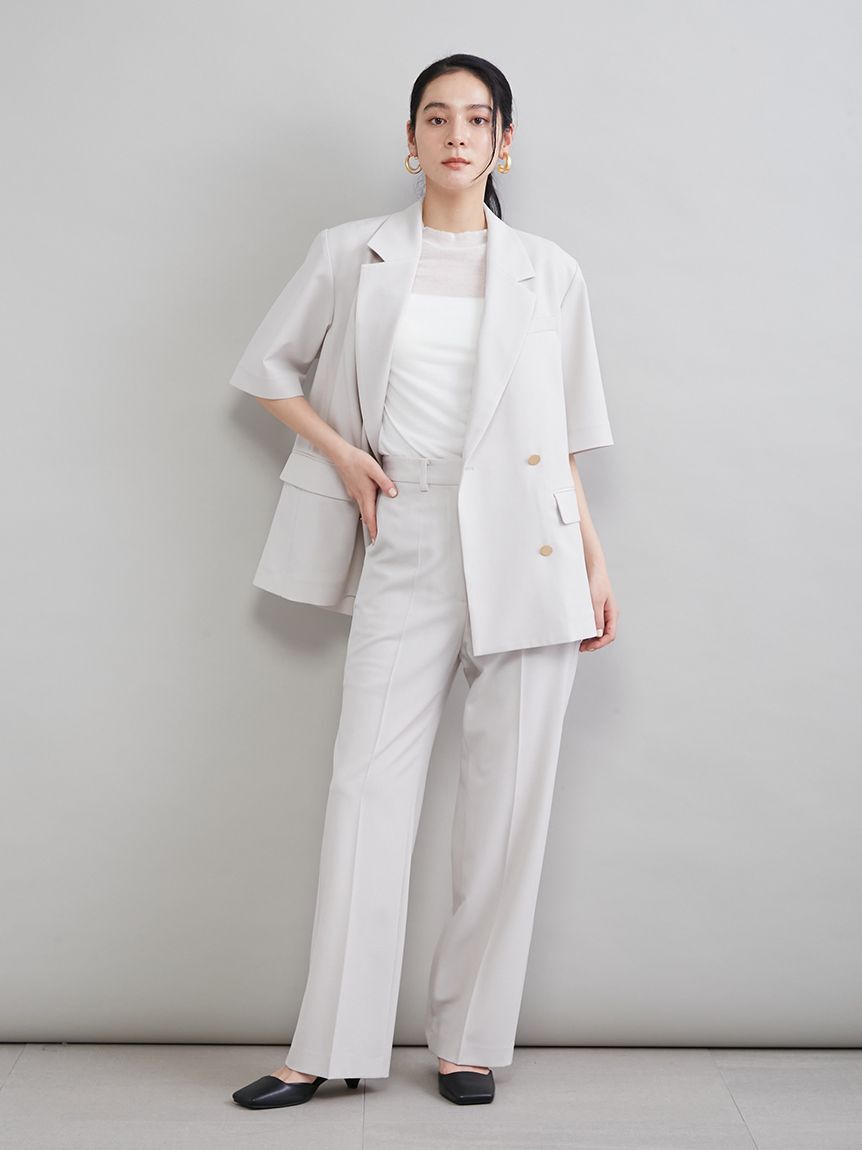 Mila Owen「ＵＶカット金釦ハーフスリーブジャケット」|テーラードジャケット|