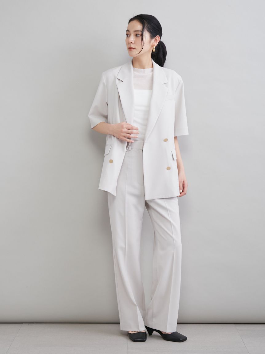 Mila Owen「ＵＶカット金釦ハーフスリーブジャケット」|テーラードジャケット|