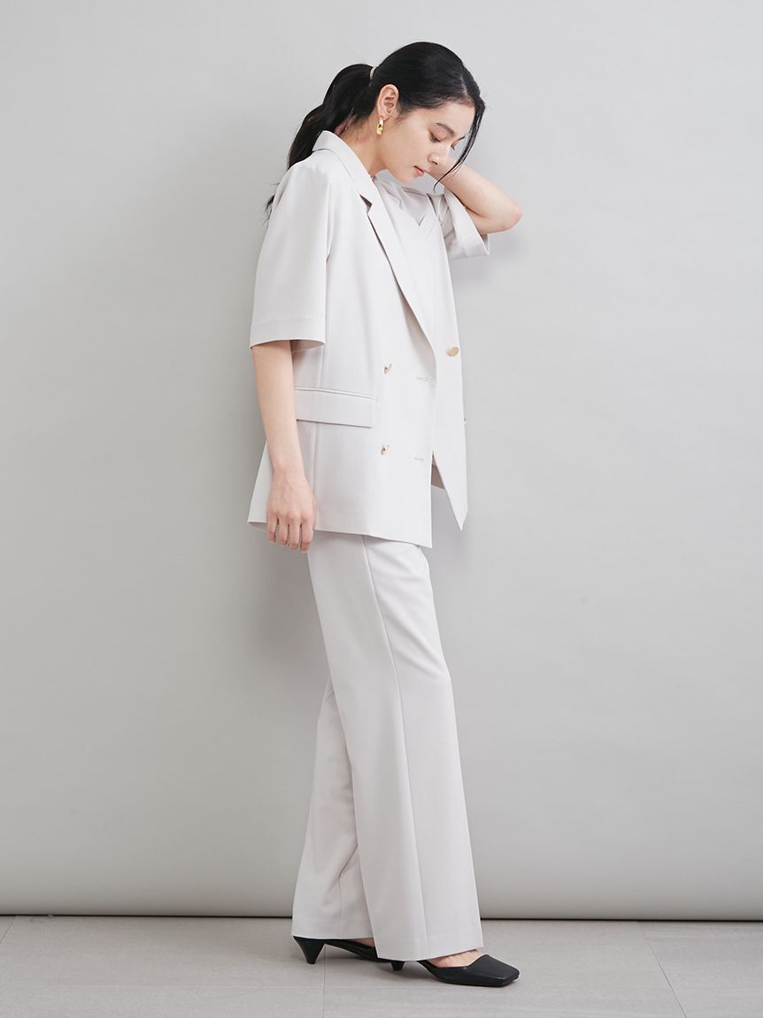 Mila Owen「ＵＶカット金釦ハーフスリーブジャケット」|テーラードジャケット|