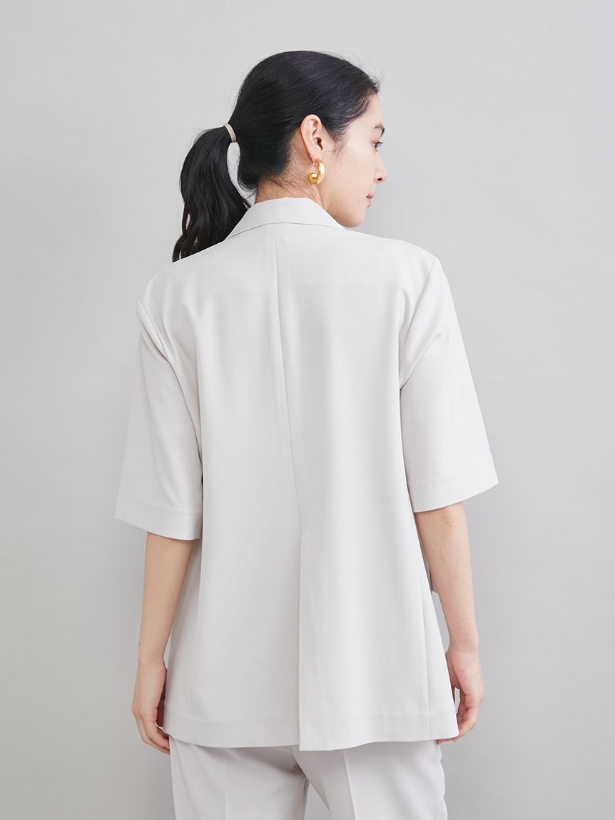 Mila Owen「ＵＶカット金釦ハーフスリーブジャケット」|テーラードジャケット|