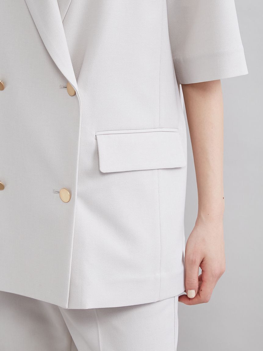 Mila Owen「ＵＶカット金釦ハーフスリーブジャケット」|テーラードジャケット|