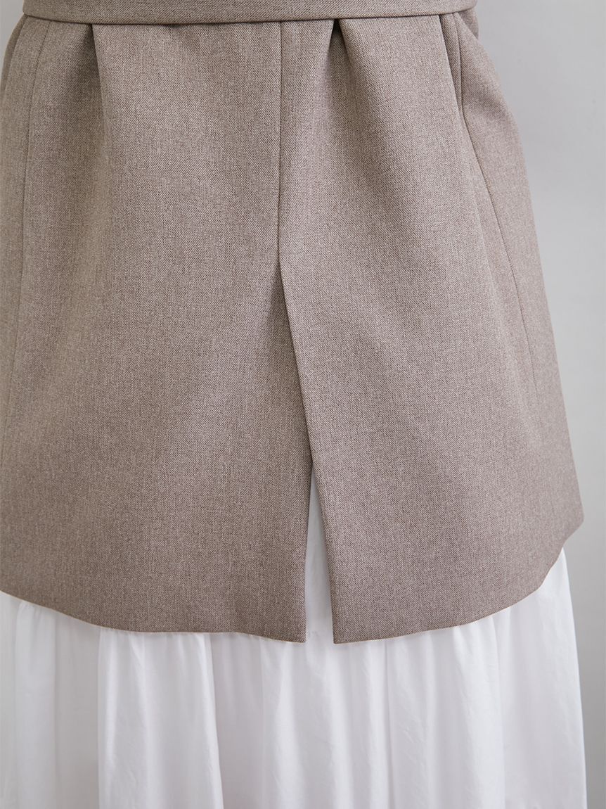 Mila Owen「共ベルト付きオーバーサイズノーカラーベスト」|ダウンベスト・ベスト|