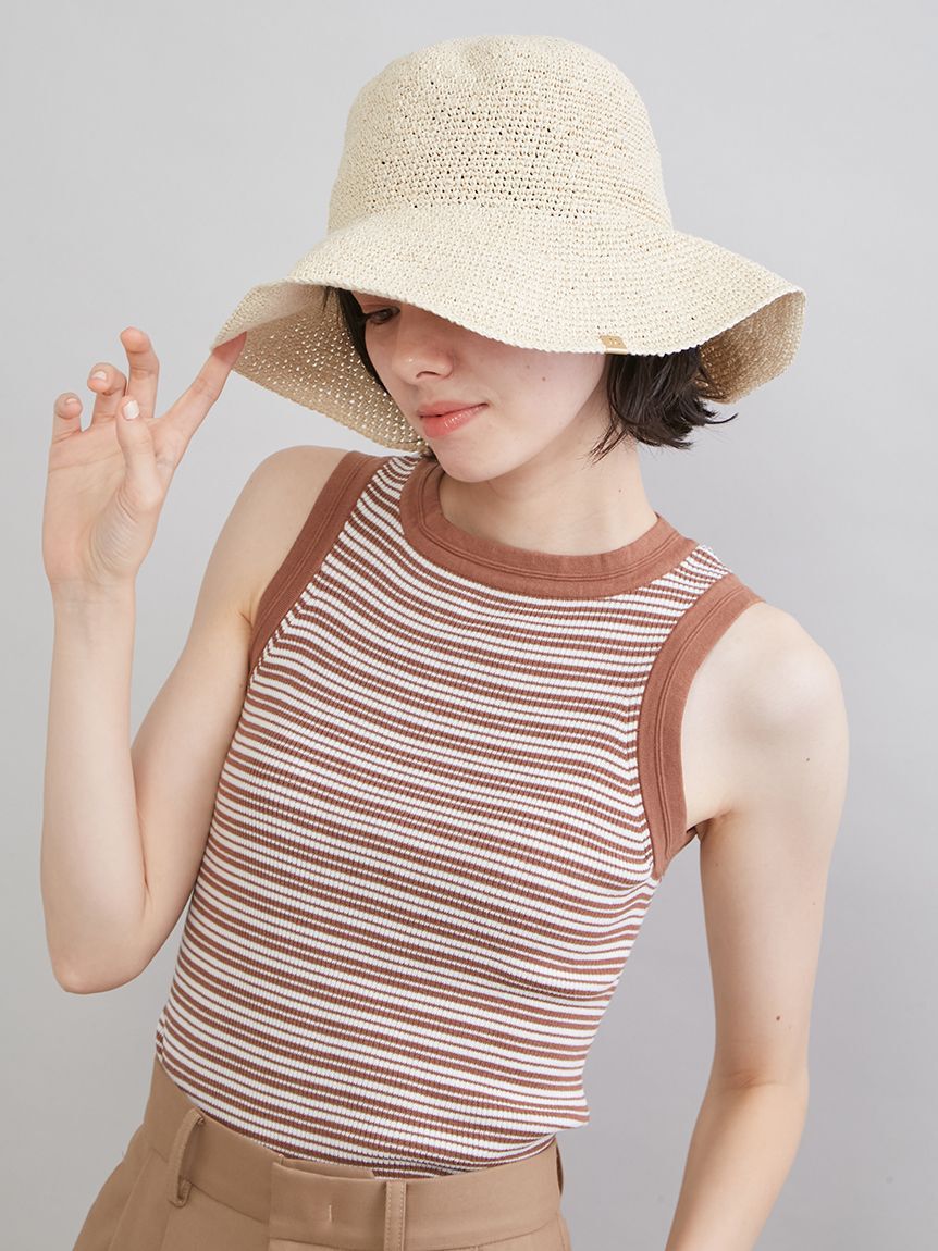 Mila Owen「細編みペーパーキャペリンハット」|ハット|