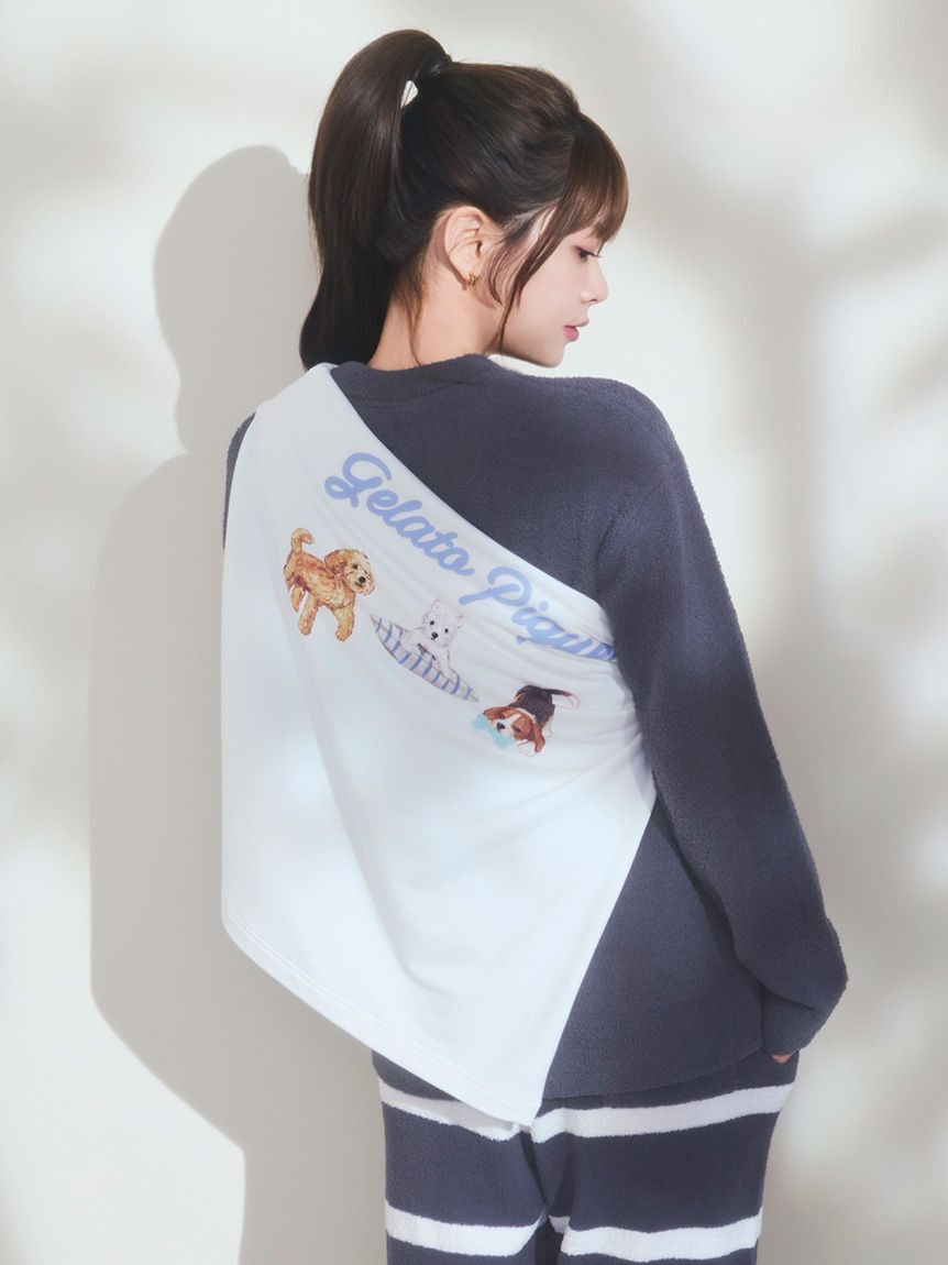 gelato pique「【UNISEX】プレイフルDOGワンポイントロンT」|ルームウェア|