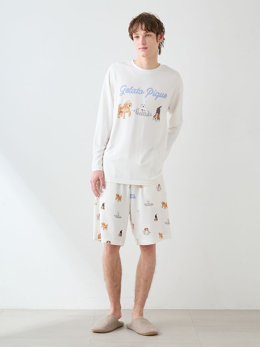 gelato pique「【UNISEX】プレイフルDOGワンポイントロンT」|ルームウェア|