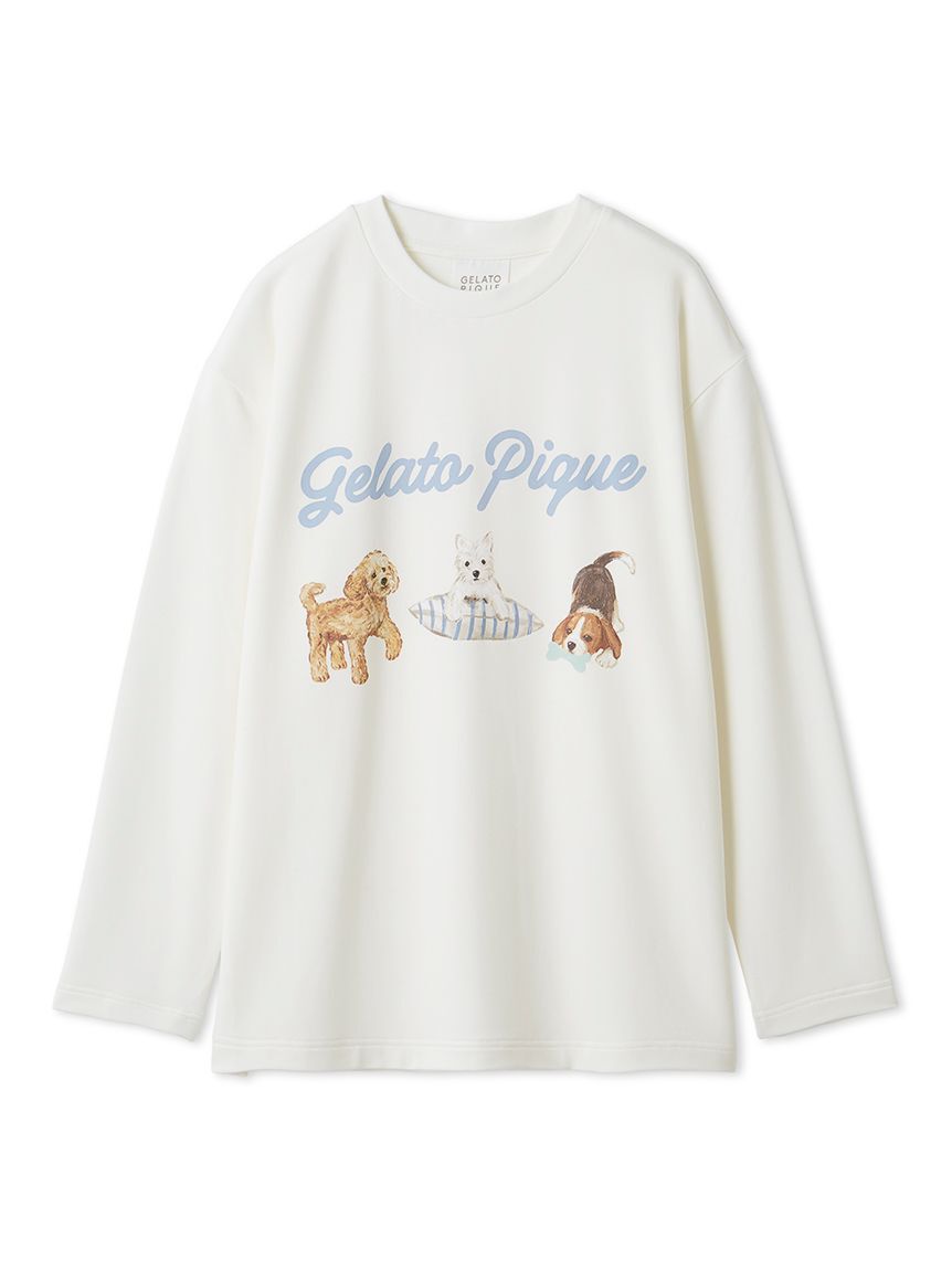 gelato pique「【UNISEX】プレイフルDOGワンポイントロンT」|ルームウェア|