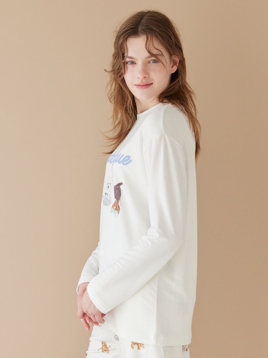 gelato pique「【UNISEX】プレイフルDOGワンポイントロンT」|ルームウェア|