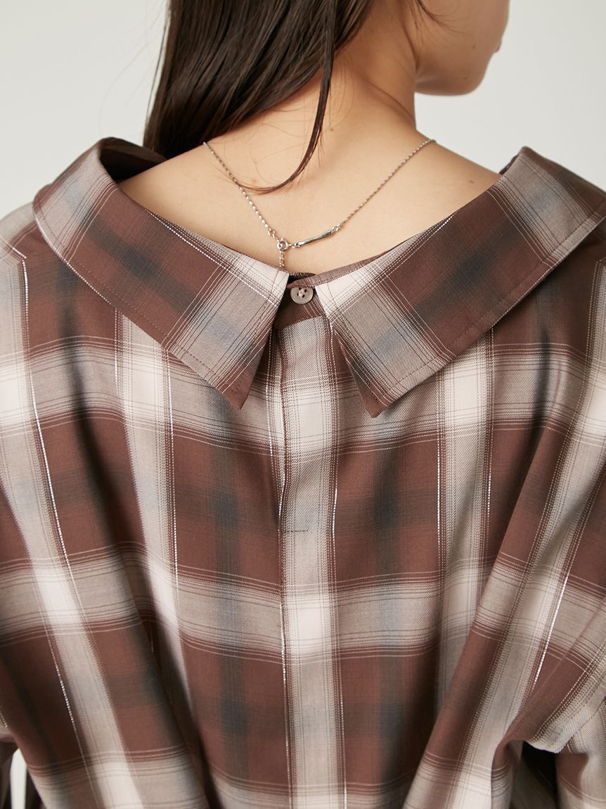 FRAY I.D「オンブレラメチェックアシメシャツ」|シャツ・ブラウス|