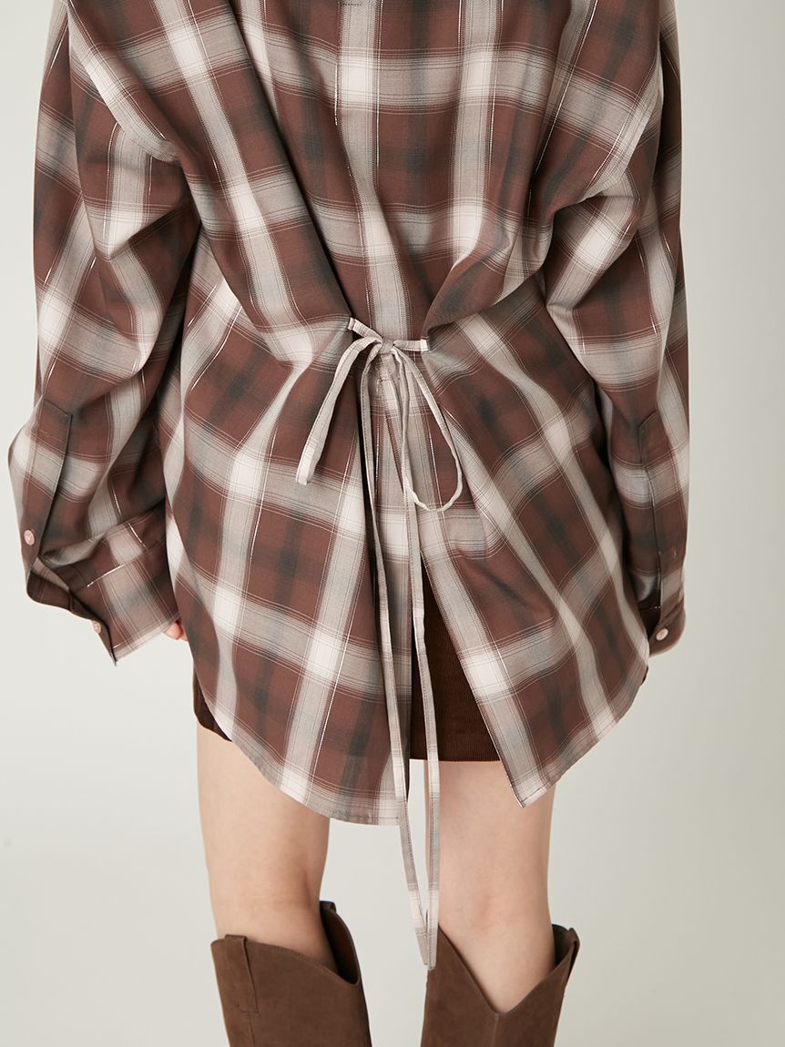 FRAY I.D「オンブレラメチェックアシメシャツ」|シャツ・ブラウス|