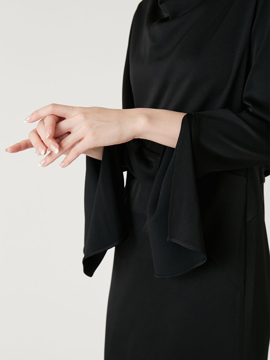 FRAY I.D「ドレープネックフロントノットドレス」|ドレス|