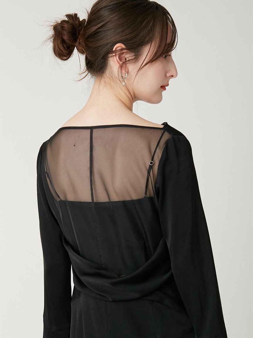 FRAY I.D「ドレープネックフロントノットドレス」|ドレス|