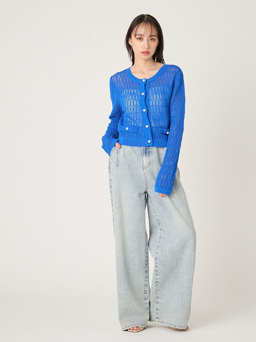 FRAY I.D「クロシェクルーネックカーディガン」|カーディガン|