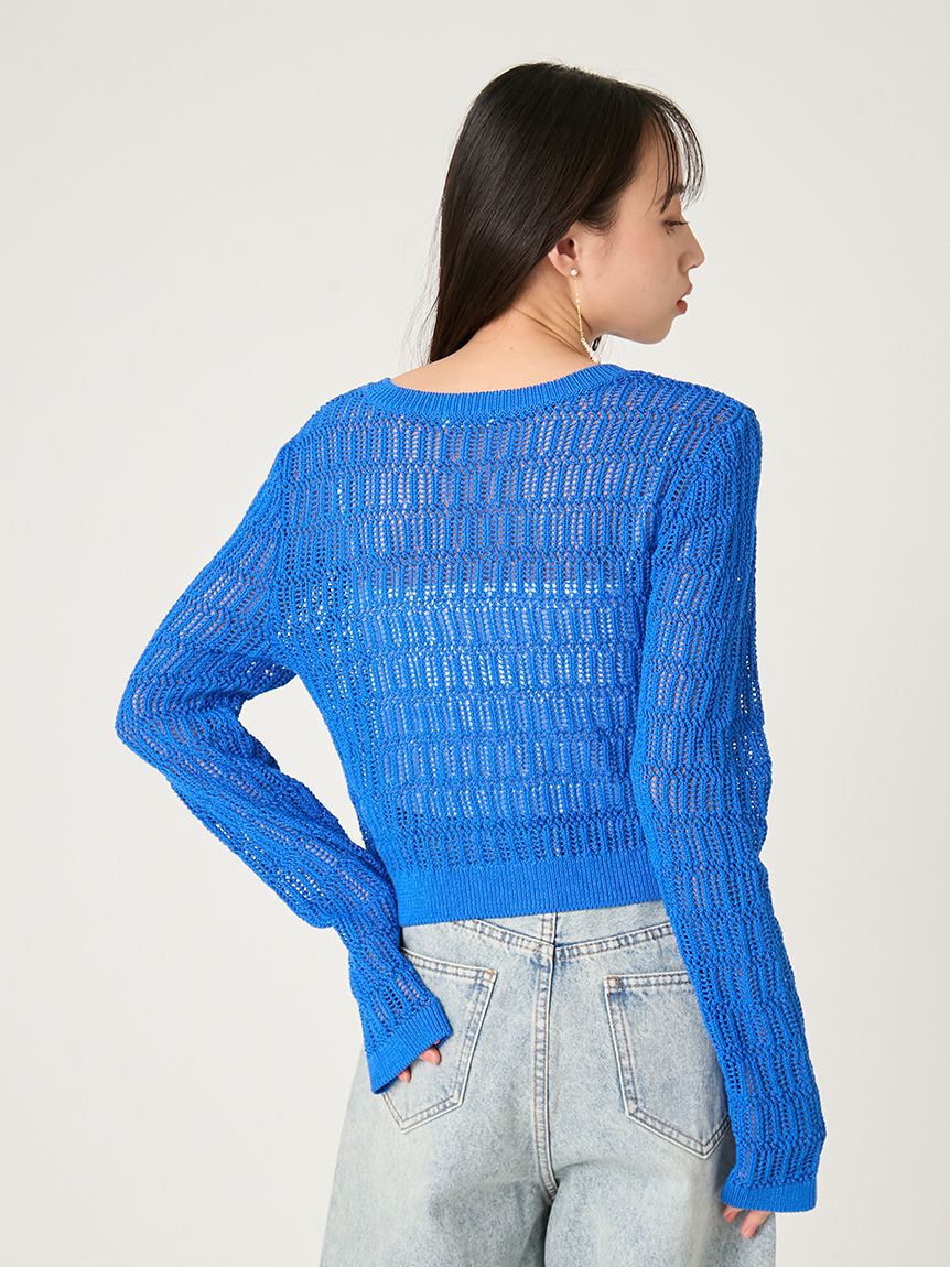 FRAY I.D「クロシェクルーネックカーディガン」|カーディガン|