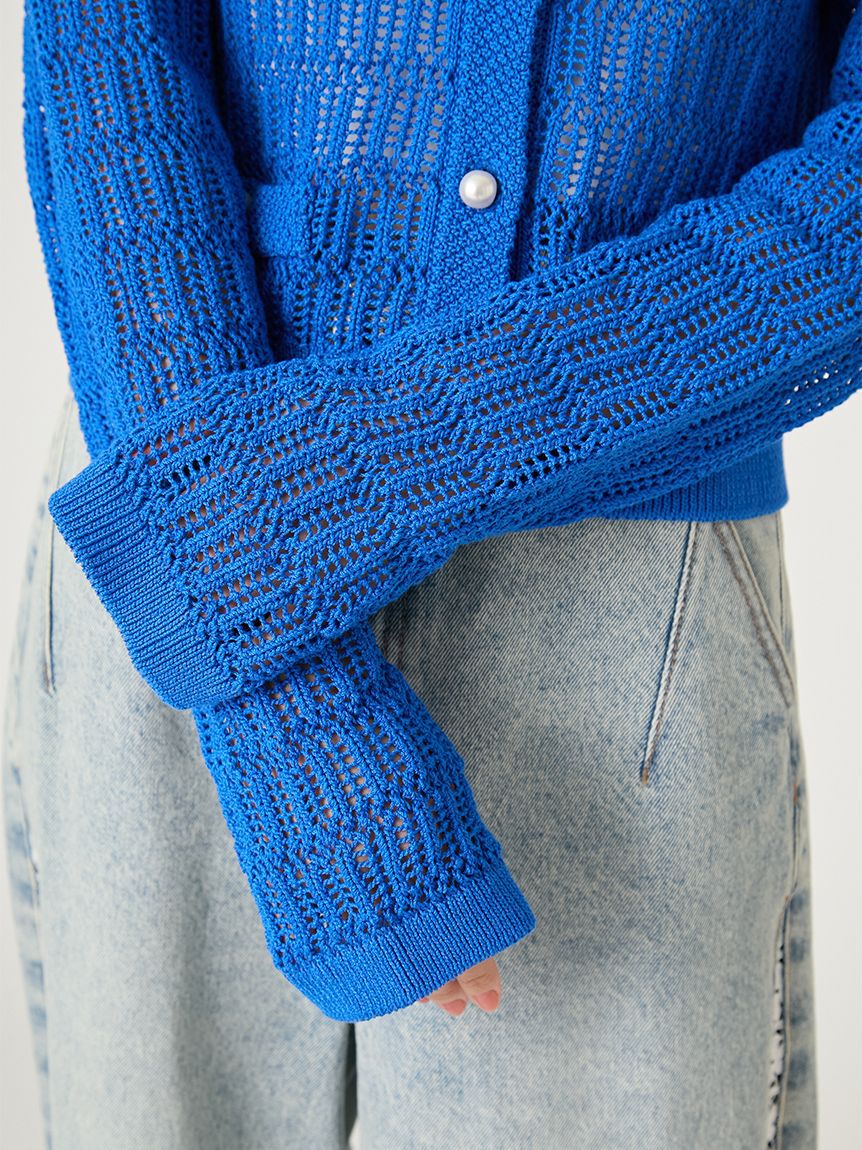 FRAY I.D「クロシェクルーネックカーディガン」|カーディガン|