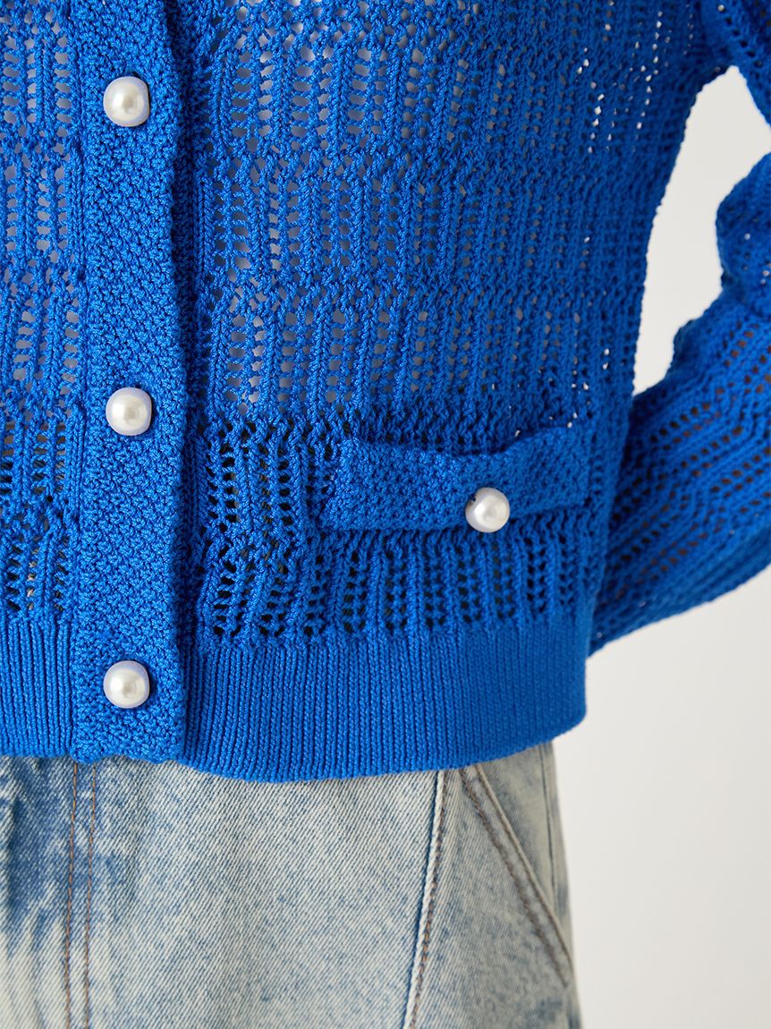 FRAY I.D「クロシェクルーネックカーディガン」|カーディガン|